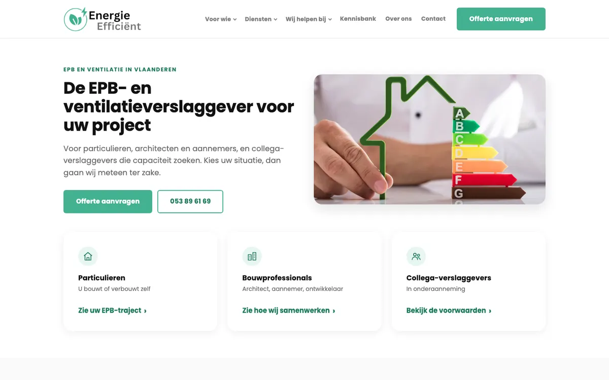 Homepage van Energie Efficiënt (energie-efficient.be)