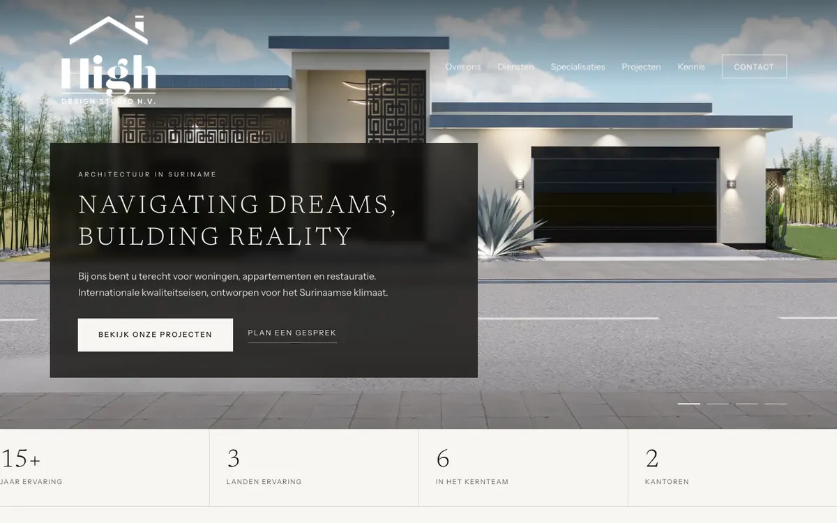 Homepage van High Design Studio (hdssr.com)